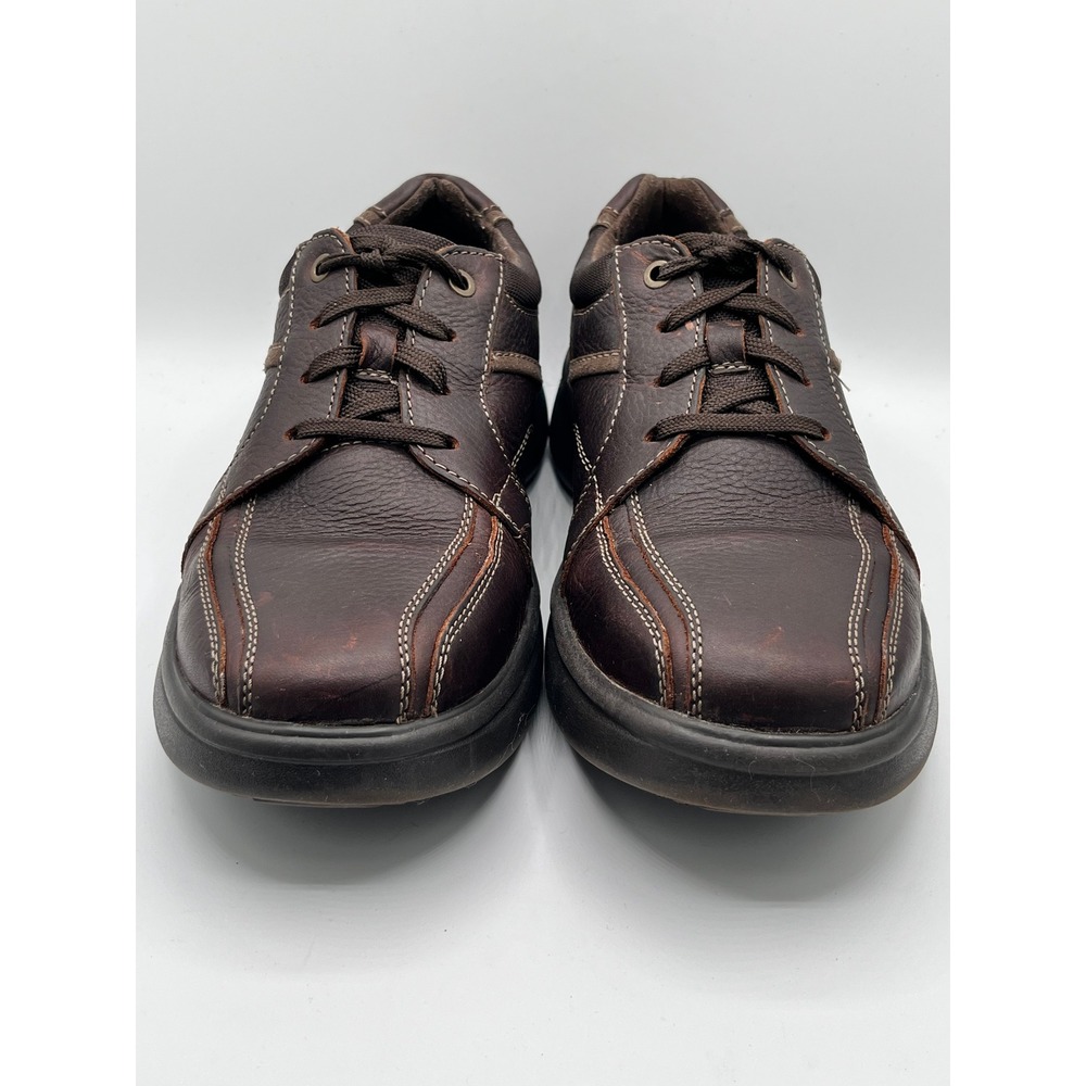 Clarks Collection Extreme Comfort Men Sz 10M Brown Leather Bicycle Toe Shoes